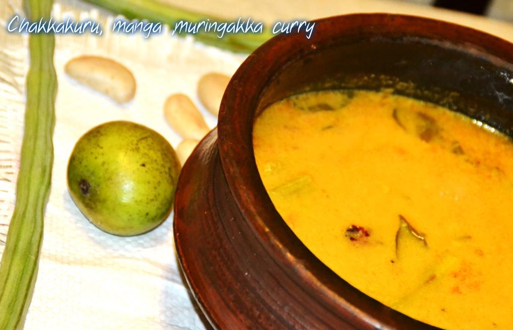 chakkakuru-manga-muringakka-curry-Jack Fruit Varieties of Traditional Indian Food Items 