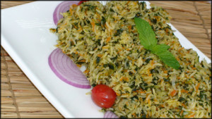 Spinach coriander pulao spicy rice natureloc