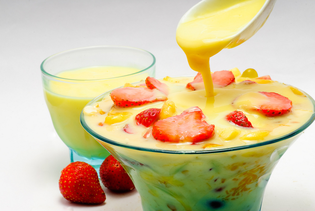 Preparation of fruit salad with custard sauce - Healthyliving from Nature - Buy Online