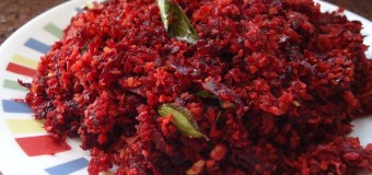 Beetroot thoran or Beetroot recipe with grated coconut mixture