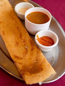 lentil dosa with spicy dip
