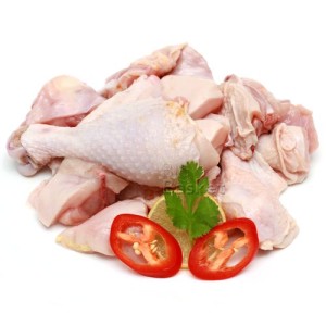 chicken fresh meat with leaves