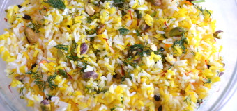 Saffron Rice with almonds and  pistachios